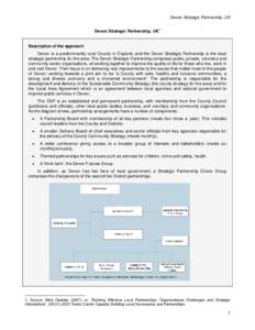 Devon Strategic Partnership, UK Devon Strategic Partnership, UK 1  Description of the approach