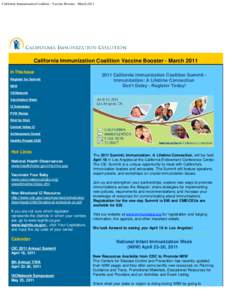 California Immunization Coalition - Vaccine Booster - March 2011