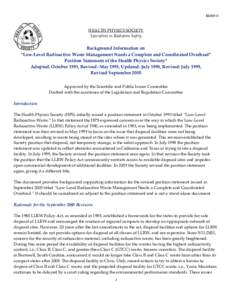 Waste / Hazardous waste / Low level waste / Mixed waste / Resource Conservation and Recovery Act / Nuclear Waste Policy Act / High-level radioactive waste management / Tailings / Nuclear power / Environment / Pollution / Radioactive waste