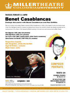 Foundation for Iberian Music / Angel Gil-Ordoñez / Benet Casablancas / Chuck Cooper / Ordóñez