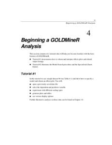 33 Beginning a GOLDM ineR Analysis 4 Beginning a GOLDMineR Analysis