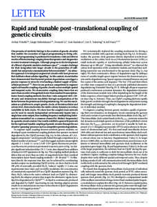 LETTER  doi:[removed]nature13238 Rapid and tunable post-translational coupling of genetic circuits