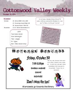 Cottonwood Valley Weekly October 19, 2015 August 17, 2015  Calendar