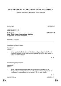 International development / International trade / Glenys Kinnock /  Baroness Kinnock of Holyhead / Neil Kinnock / ACP–EU Joint Parliamentary Assembly / Carl Schlyter / Cotonou Agreement / African /  Caribbean and Pacific Group of States / Common Agricultural Policy / British people / International relations / International economics