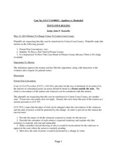 Motion / Venue in Virginia civil procedure / Venue / Law / Forum non conveniens