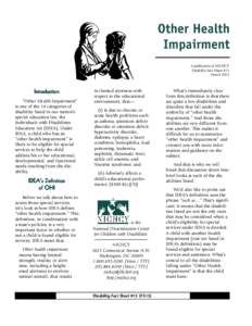 Other Health Impairment Disability Fact Sheet