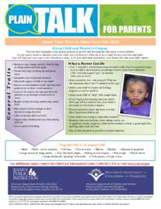 PLAIN TALK FOR PARENTS Newsletter