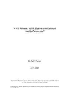 Health and Social Care Bill / NHS primary care trust / Practice-based commissioning / NHS foundation trust / NHS trust / Department of Health / NHS Partners Network / National Health Service / Health / Medicine