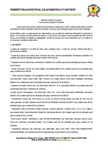 PREFEITURA MUNICIPAL DE APARECIDA D’OESTE/SP.  Edital de Leilão nº [removed]Processo de Licitação nº [removed]Izaias Aparecido Sanchez, Prefeito do Município de Aparecida D’ Oeste, Estado de São Paulo, Comarca 