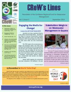 CReW’s Lines Newsletter of the Caribbean Regional Fund for Wastewater Management Vol. 3, Issue 3  In this issue: