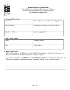 Initial Notification Form