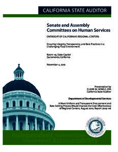 Health / Developmental disability / Audit / Medicine / Business / Auditing / Lanterman Developmental Disabilities Act / Audit committee