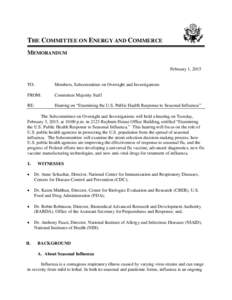 THE COMMITTEE ON ENERGY AND COMMERCE MEMORANDUM February 1, 2015 TO: