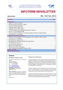 INFOTERM NEWSLETTER ISSN[removed]INL 143/144_2012  CONTENTS