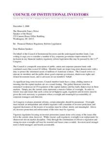 Microsoft Word - CII Corporate Governance Reform Advocacy Letter.doc