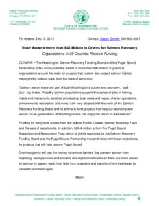 Salmon grants news release King County