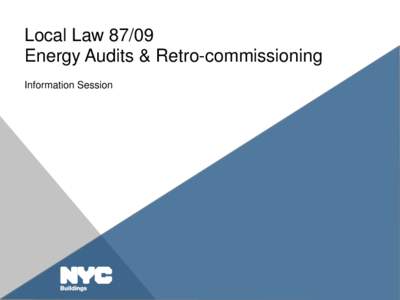 Local LawEnergy Audits & Retro-commissioning