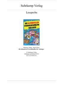 Suhrkamp Verlag Leseprobe Hofmann, Niklas / Raab, Klaus Die ultimativen Fernsehfamilien der Achtziger © Suhrkamp Verlag