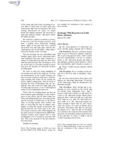 504  Mar[removed]Administration of William J. Clinton, 1993 of the status quo have tried everything in recent days to show that we don’t need new investments. But they’ve forgotten: We tried