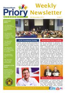 Weekly Newsletter 9th November 2012 Issue 7