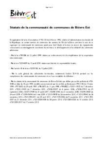 Page 1 sur 8  Statuts de la communauté de communes de Bièvre Est