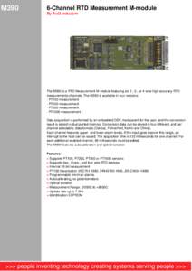 M390  6-Channel RTD Measurement M-module By AcQ Inducom  The M390 is a RTD Measurement M-module featuring six 2-, 3-, or 4-wire high accuracy RTD