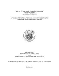 Second Report to the Thirteenth Legislature
