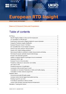 British Council online bulletin  JANUARY 2011 News on EU Research Policy and Programmes