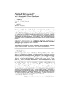 Algebraic structures / Universal algebra / Mathematical structures / John V. Tucker / Model theory / Computable function / Subalgebra / Computability theory / Structure / Mathematics / Algebra / Abstract algebra