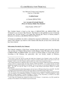 English tort law / Volcker Commission / Lawsuit / Deutsch