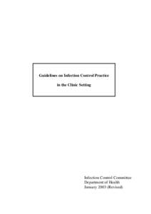 Guidelines on infection control practice in clinic setting (January[removed]Revised))