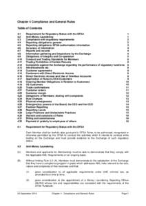 Chapter 4 Compliance and General Rules Table of Contents