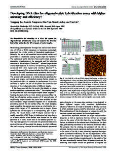 COMMUNICATION  www.rsc.org/chemcomm | ChemComm Developing DNA tiles for oligonucleotide hybridization assay with higher accuracy and eﬃciencyw