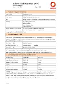 Material Safety Data Sheet (MSDS) Commercial Butane Issue 6 - May 2010 LPG365