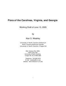 Flora of the Carolinas, Virginia, and Georgia Working Draft of June 10, 2005