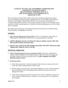 Microsoft Word - NOAA AGO DRA Risk Mgmt & Oversght Plan v2.0_07docx