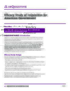 HIJK Efficacy Study of InQuizitive for American Government Overview A within subjects efficacy study shows that InQuizitive boosts quiz performance by a full letter grade or more.