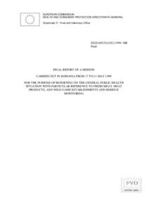 EUROPEAN COMMISSION HEALTH AND CONSUMER PROTECTION DIRECTORATE-GENERAL Directorate D - Food and Veterinary Office DG(SANCO[removed]MR Final