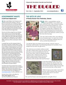 A Quarterly Newsletter from the Last Post Fund  THE BUGLER Vol. 4, No. 4 — September[removed]www.lastpostfund.ca