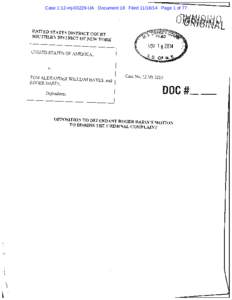 Case 1:12-mj[removed]UA Document 18 Filed[removed]Page 1 of 77  UNITED STATES DISTRICT COURT SOUTHERN DISTRICT OF NEW YORK  UNITED STATES OF AMERlCA,