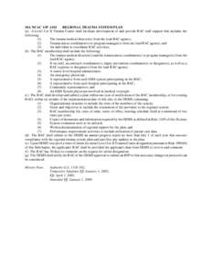 NC DHSR: 10A NCAC 13P[removed]Regional Trauma System Plan