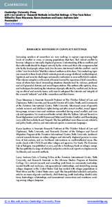 Cambridge University Press9 - Research Methods in Conflict Settings: A View from Below Edited by Dyan Mazurana, Karen Jacobsen and Lacey Andrews Gale Frontmatter More information