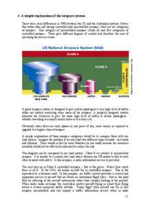 4. A simple explanation of the airspace system There were clear differences in 1990 between the US and the Australian systems. Notice that rather than just having controlled and uncontrolled airspace, there are six categ