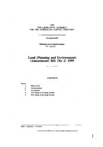 1999 THE LEGISLATIVE ASSEMBLY FOR THE AUSTRALIAN CAPITAL TERRITORY (As presented) (Minister for Urban Services)