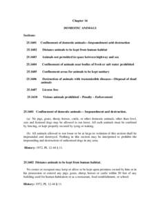 Chapter 16 DOMESTIC ANIMALS Sections: [removed]Confinement of domestic animals—Impoundment arid destruction