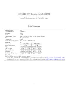 CANDELS HST Imaging Data README Anton M. Koekemoer and the CANDELS Team Data Summary Release Version v0.5