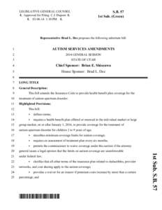 LEGISLATIVE GENERAL COUNSEL 6 Approved for Filing: C.J. Dupont[removed]:30 PM 6 S.B. 57 1st Sub. (Green)