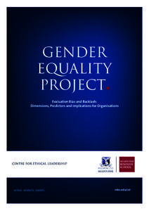 GENDER EQUALITY PROJECT  Evaluation Bias and Backlash: Dimensions, Predictors and Implications for Organisations