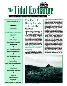 Tidal Exchange  The Newsletter of the New York ~ New Jersey Harbor Estuary Program