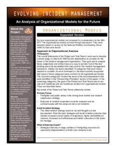 evolving incident management An Analysis of Organizational Models for the Future About the Project The Incident Management Organization Succession